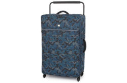 IT Luggage X-large Quilted Camo 4 Wheel Suitcase - Blue